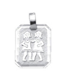 Zodiac silver 925/- Gemini, square