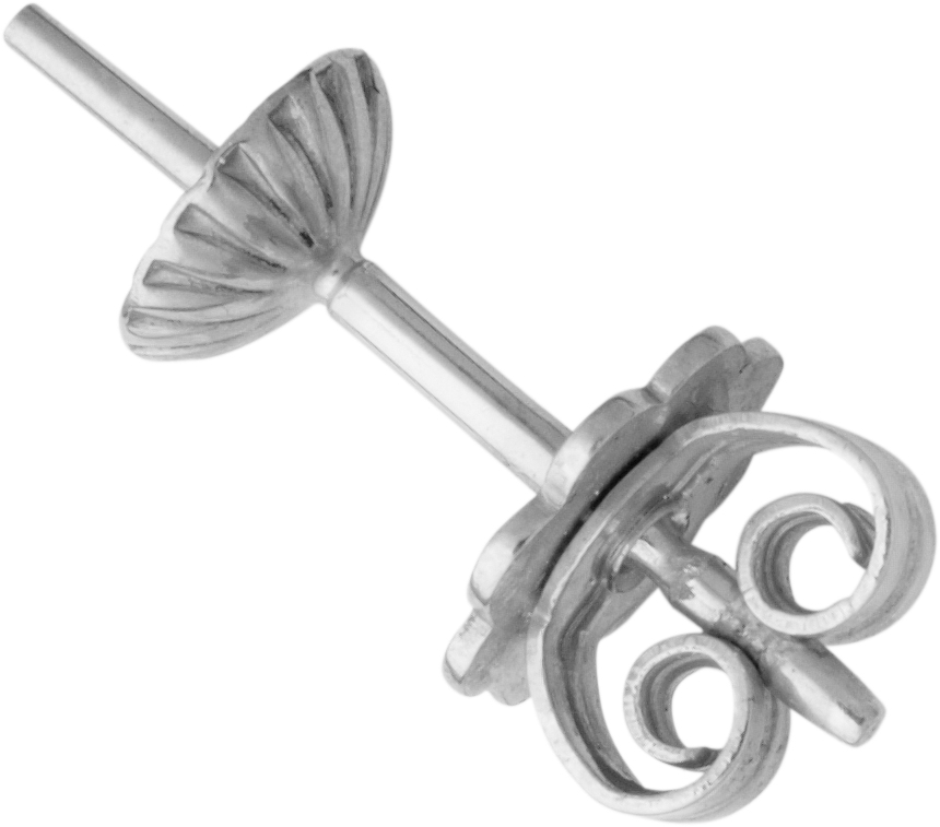 Barbell with pearl cup Ø 4.00mm ear stud with plate silver 925/-