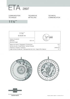 ETA ESA at Flume technology Model Watch movement automatic ETA 2897